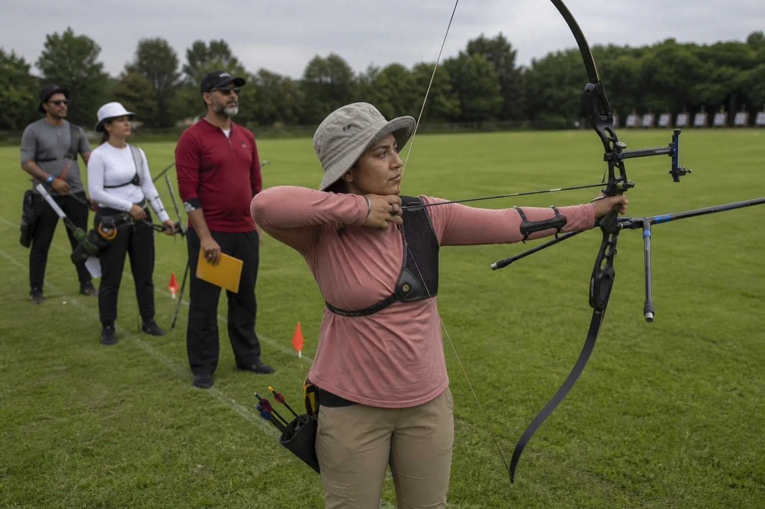 Athlètes de Tir à l’arc en pleine action