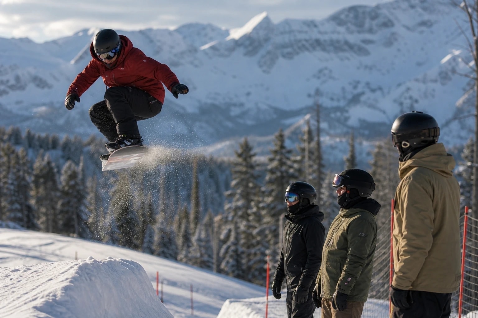 Athlètes de Planche à neige en pleine action